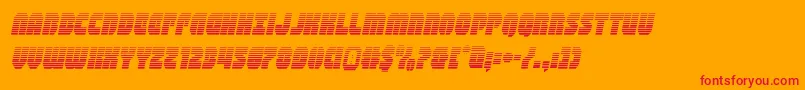 shogunategradital-Schriftart – Rote Schriften auf orangefarbenem Hintergrund