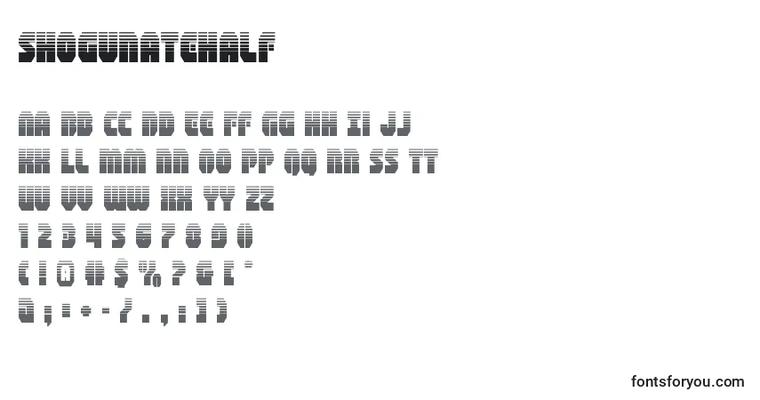 Шрифт Shogunatehalf – алфавит, цифры, специальные символы