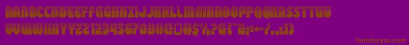 shogunatehalf-Schriftart – Braune Schriften auf violettem Hintergrund