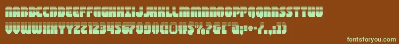 shogunatehalf-fontti – vihreät fontit ruskealla taustalla