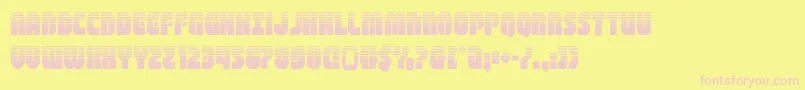 フォントshogunatehalf – ピンクのフォント、黄色の背景