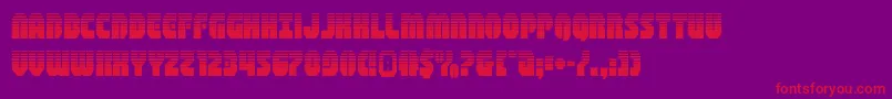 shogunatehalf-Schriftart – Rote Schriften auf violettem Hintergrund