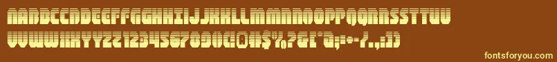 shogunatehalf-fontti – keltaiset fontit ruskealla taustalla