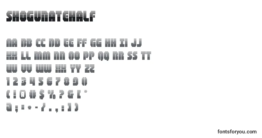 Shogunatehalf (140785)フォント–アルファベット、数字、特殊文字