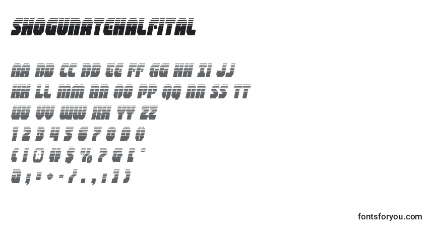 Schriftart Shogunatehalfital – Alphabet, Zahlen, spezielle Symbole
