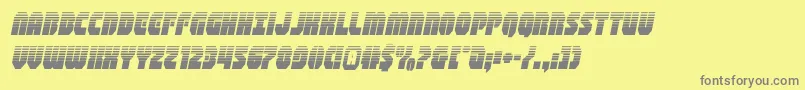 shogunatehalfital Font – Gray Fonts on Yellow Background