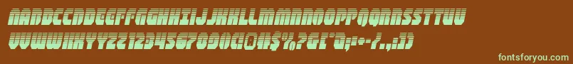 shogunatehalfital-fontti – vihreät fontit ruskealla taustalla
