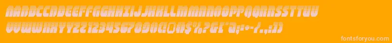 shogunatehalfital-Schriftart – Rosa Schriften auf orangefarbenem Hintergrund