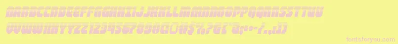 shogunatehalfital-fontti – vaaleanpunaiset fontit keltaisella taustalla
