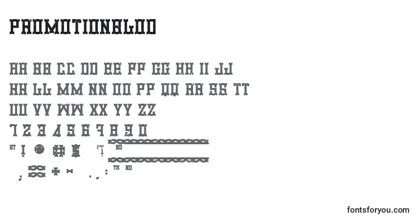 Schriftart PromotionBlod – Alphabet, Zahlen, spezielle Symbole