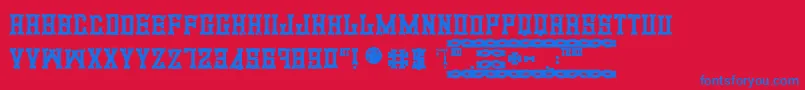 PromotionBlod Font – Blue Fonts on Red Background