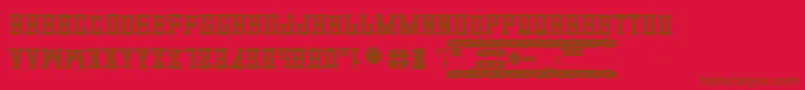 PromotionBlod Font – Brown Fonts on Red Background