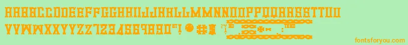 PromotionBlod Font – Orange Fonts on Green Background