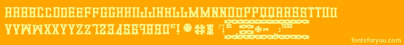 PromotionBlod-fontti – keltaiset fontit oranssilla taustalla