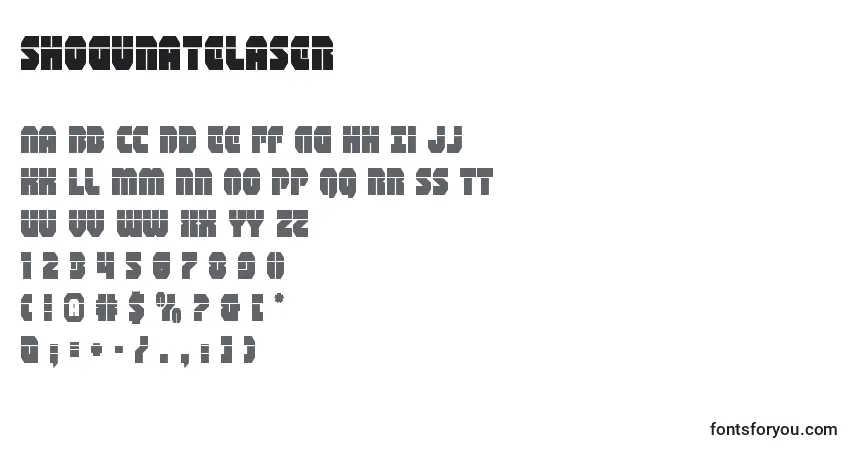 A fonte Shogunatelaser (140791) – alfabeto, números, caracteres especiais