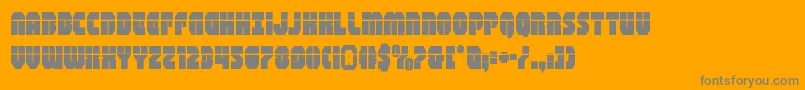 shogunatelaser-Schriftart – Graue Schriften auf orangefarbenem Hintergrund