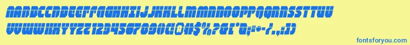 shogunatelaserital Font – Blue Fonts on Yellow Background