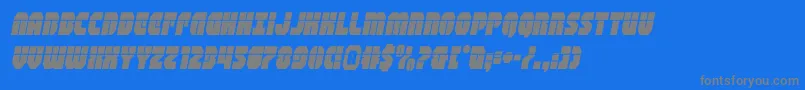 shogunatelaserital-Schriftart – Graue Schriften auf blauem Hintergrund