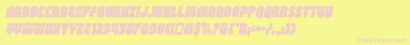shogunatelaserital-fontti – vaaleanpunaiset fontit keltaisella taustalla