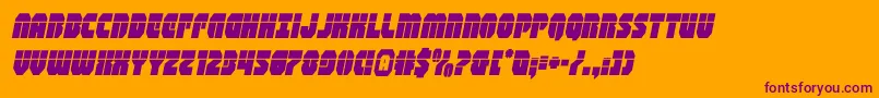 shogunatelaserital-fontti – violetit fontit oranssilla taustalla