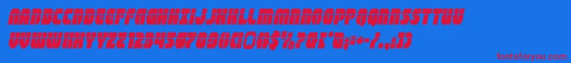 shogunatelaserital Font – Red Fonts on Blue Background