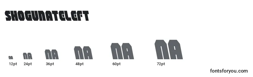 Размеры шрифта Shogunateleft