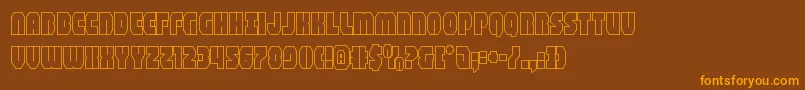 shogunateout-fontti – oranssit fontit ruskealla taustalla