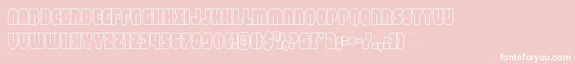 shogunateout-fontti – valkoiset fontit vaaleanpunaisella taustalla