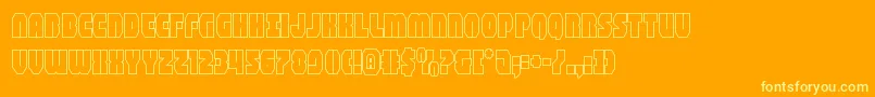 shogunateout-fontti – keltaiset fontit oranssilla taustalla