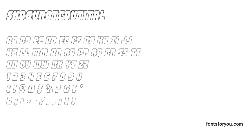 Шрифт Shogunateoutital – алфавит, цифры, специальные символы