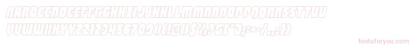 フォントshogunateoutital – 白い背景にピンクのフォント