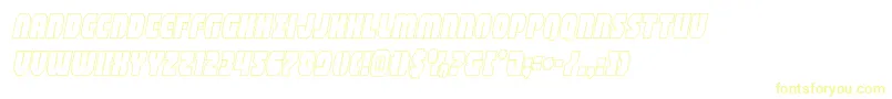 Шрифт shogunateoutital – жёлтые шрифты на белом фоне