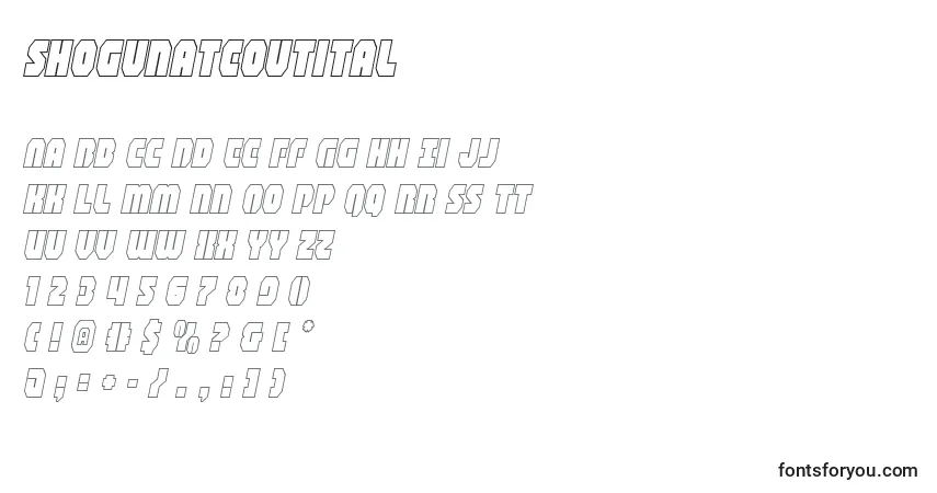 A fonte Shogunateoutital (140799) – alfabeto, números, caracteres especiais