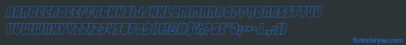 shogunateoutital Font – Blue Fonts on Black Background