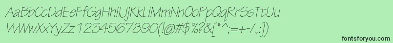 TektonproLightobl Font – Black Fonts on Green Background
