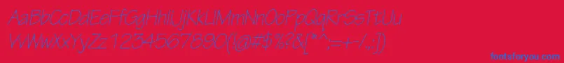 TektonproLightobl Font – Blue Fonts on Red Background