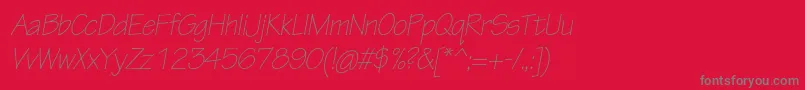 TektonproLightobl Font – Gray Fonts on Red Background