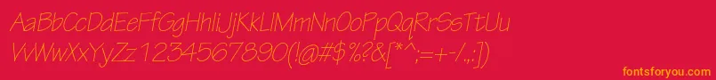 TektonproLightobl Font – Orange Fonts on Red Background