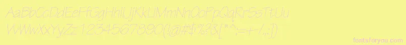 TektonproLightobl Font – Pink Fonts on Yellow Background