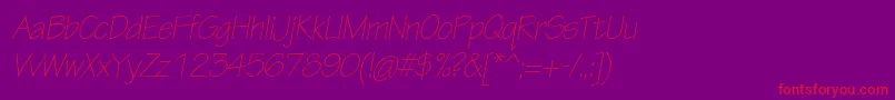 TektonproLightobl Font – Red Fonts on Purple Background