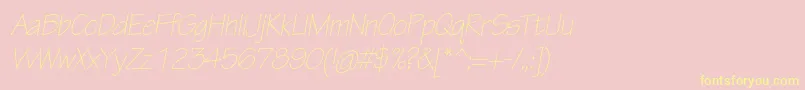 TektonproLightobl Font – Yellow Fonts on Pink Background