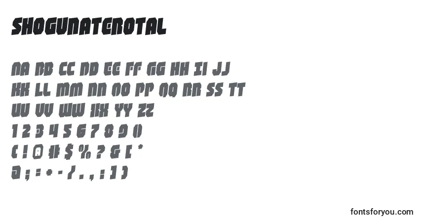 A fonte Shogunaterotal (140801) – alfabeto, números, caracteres especiais