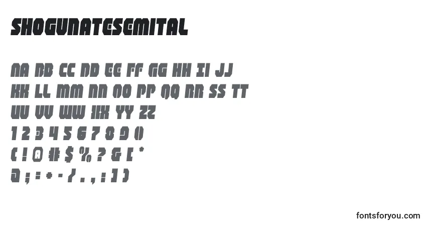 Fuente Shogunatesemital - alfabeto, números, caracteres especiales