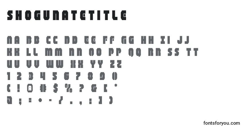 Шрифт Shogunatetitle – алфавит, цифры, специальные символы