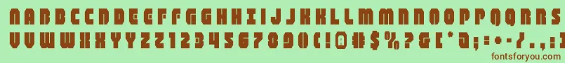 shogunatetitle-Schriftart – Braune Schriften auf grünem Hintergrund