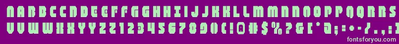 フォントshogunatetitle – 紫の背景に緑のフォント