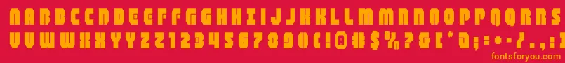 フォントshogunatetitle – 赤い背景にオレンジの文字