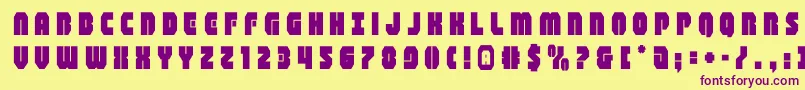 フォントshogunatetitle – 紫色のフォント、黄色の背景