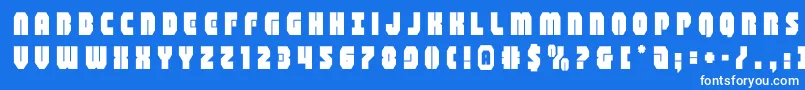 shogunatetitle-Schriftart – Weiße Schriften auf blauem Hintergrund