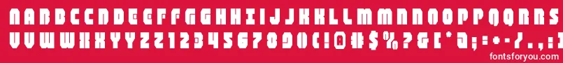 Czcionka shogunatetitle – białe czcionki na czerwonym tle
